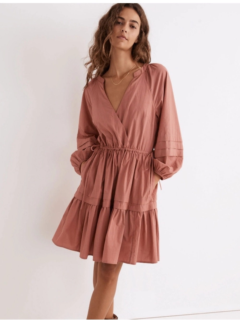 Madewell - Crinkle Poplin Wrap Mini Dress